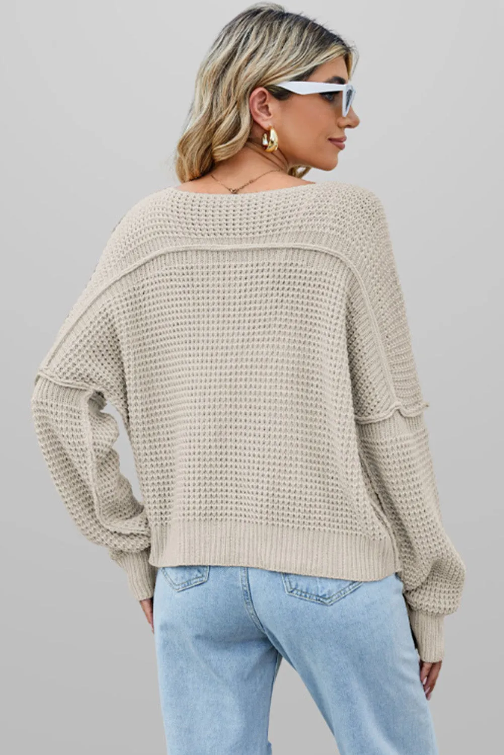 🔥 Waffle Knit V Neck Sweater: For When You Want to Look Like You’re Adulting, But You’re Really Just Pretending 🔥