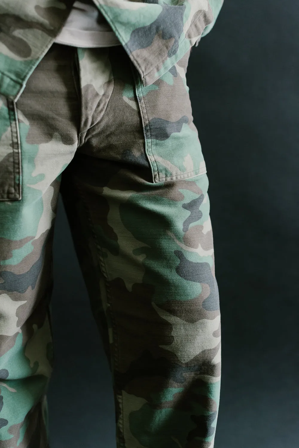 01-5002-WLC - Fatigue Pants Reverse Sateen - Standard Fit - Woodland Camo