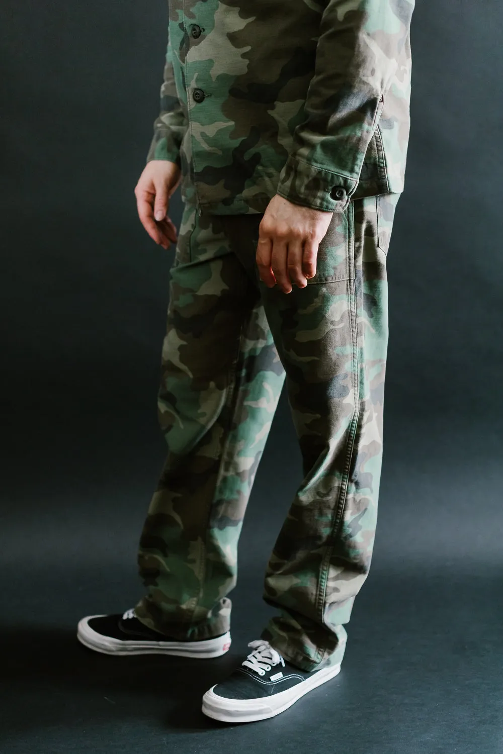 01-5002-WLC - Fatigue Pants Reverse Sateen - Standard Fit - Woodland Camo