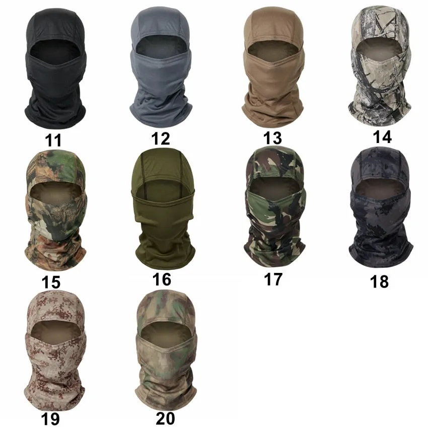 20 Color Tactical Balaclava Skiing Bandana Full Face Neck Scarf Head Outdoor Hunting Hiking Army Military Bike Cycling Scarf