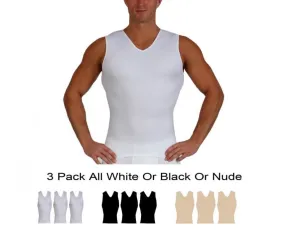 3 Pack Insta Slim Compression Sleeveless V-Neck Tank VS00N3