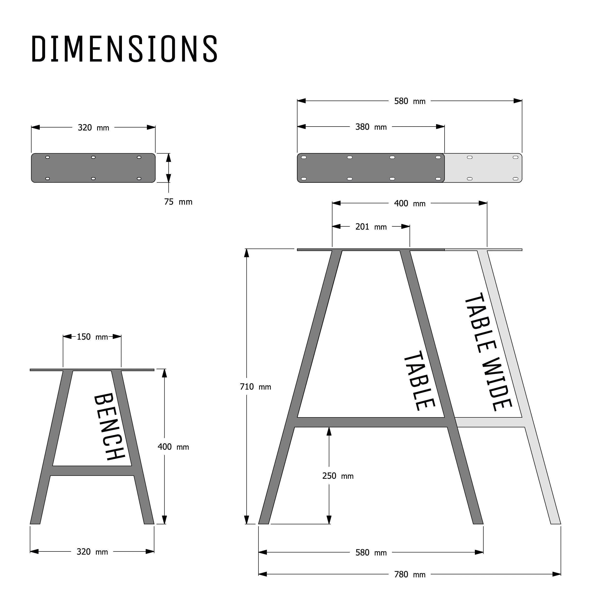 A-Frame Industrial Legs