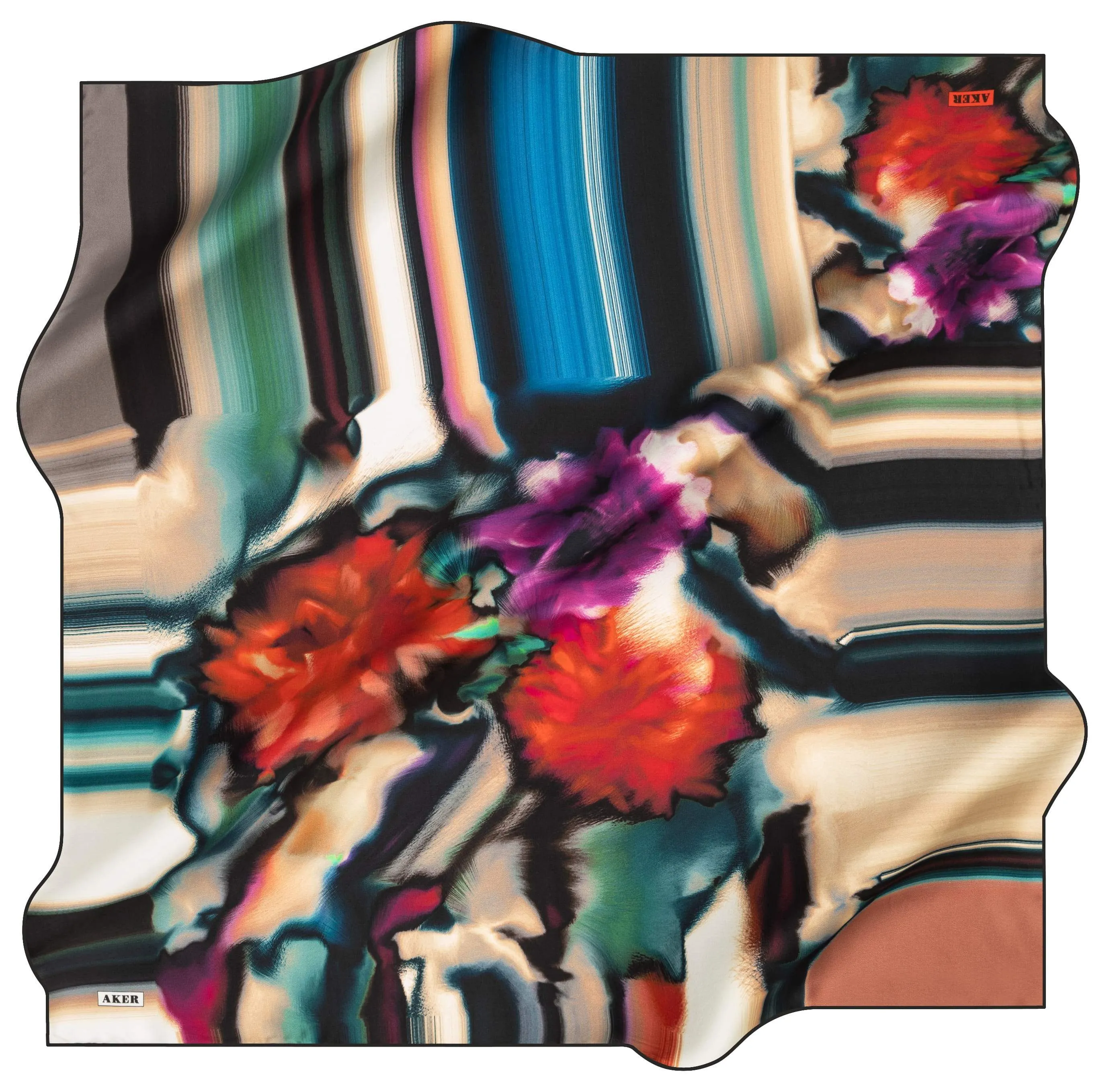 Aker Debra Floral Silk Twill Scarf No. 12