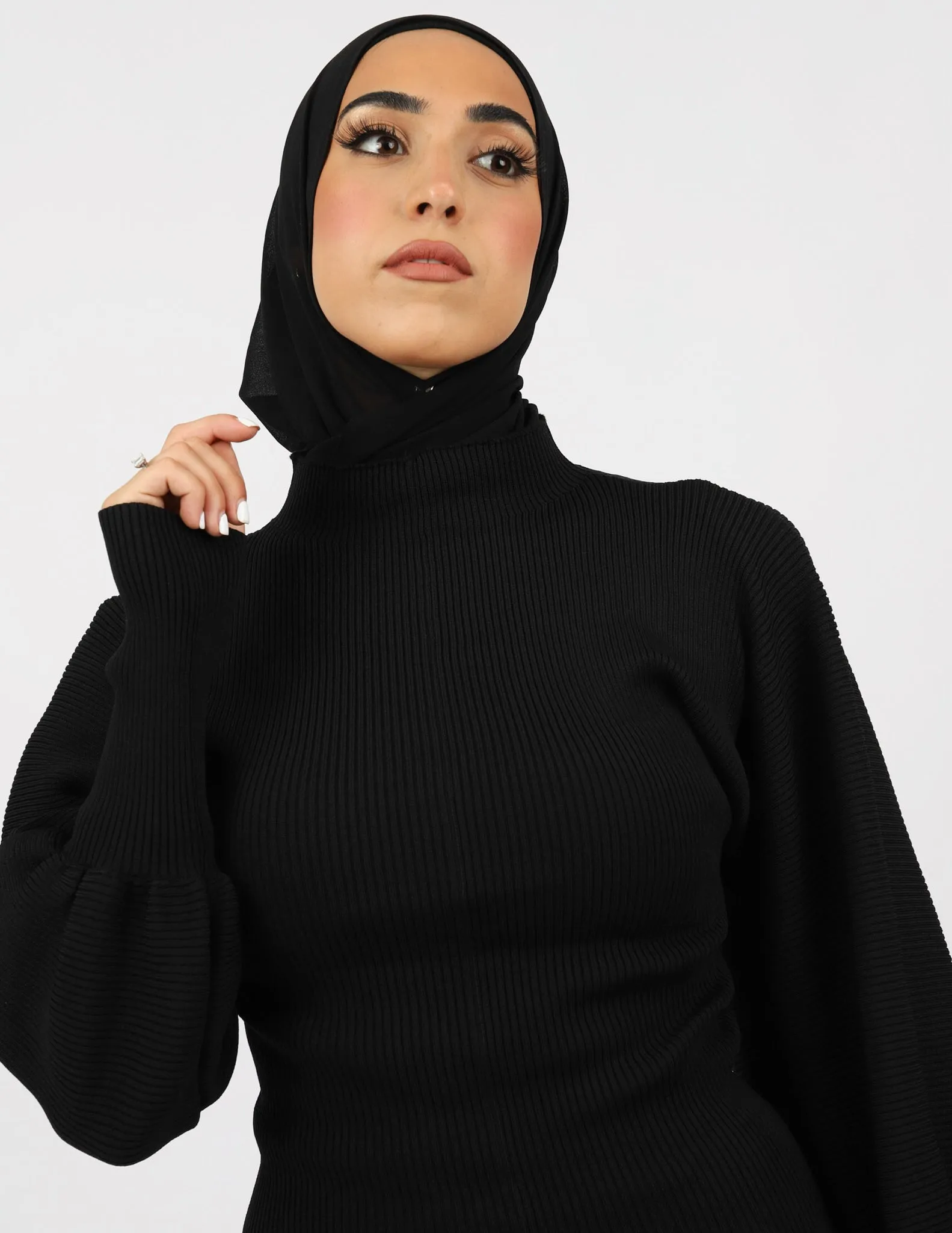 Alana Puff Sleeve Knit Top - Dark Shades