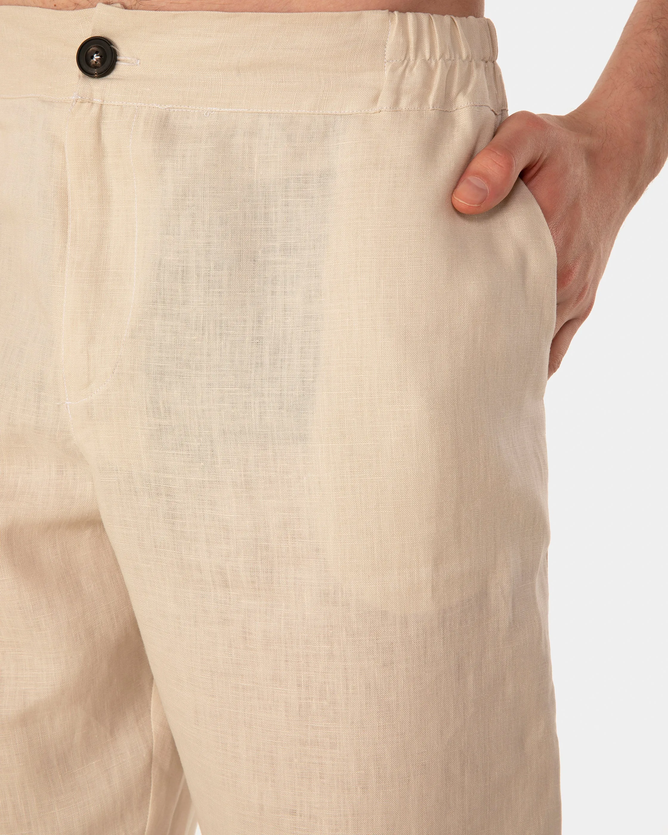 ANACAPRI LINEN TROUSERS IN SAND