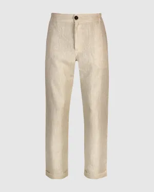 ANACAPRI LINEN TROUSERS IN SAND