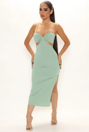 Annika Cut Out Midi Dress - Sage