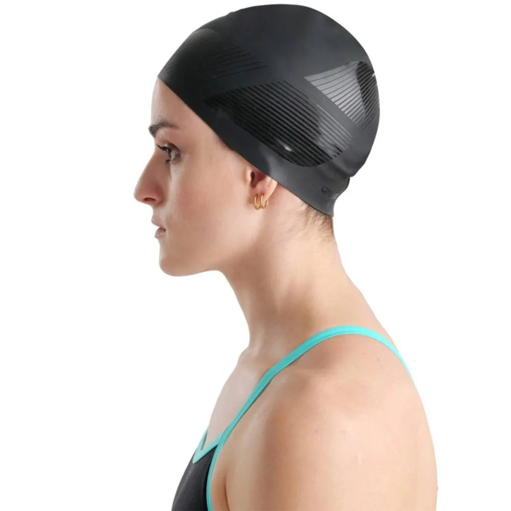 ARENA Adult Diamonds Silicone  Swimming Cap (Black)