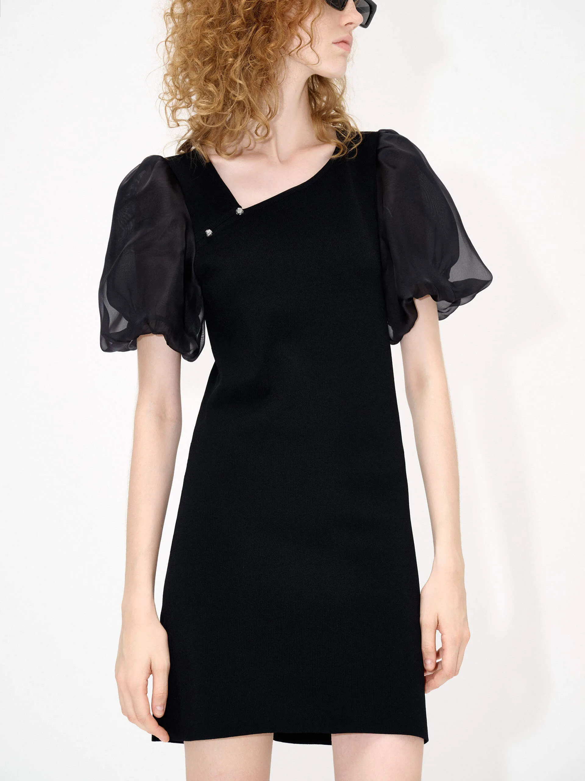 Asymmetric Collar Dress