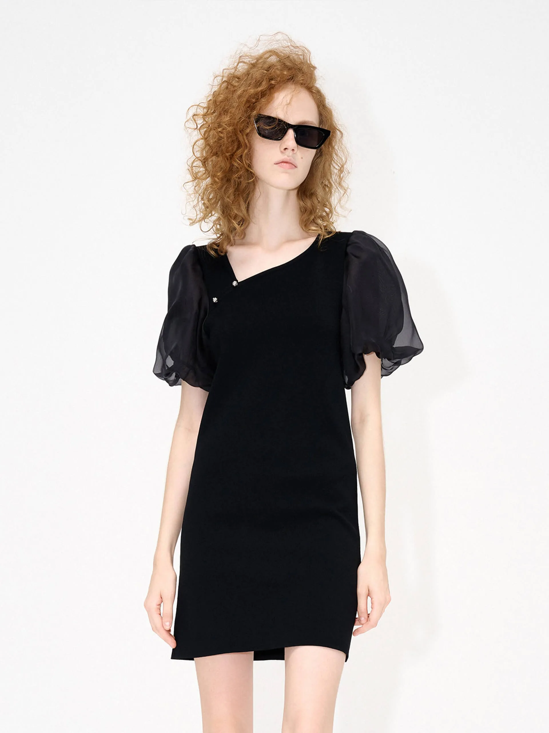 Asymmetric Collar Dress