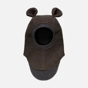 Baby & Kids Wool Felt Bear Balaclava - Dark Brown Melange