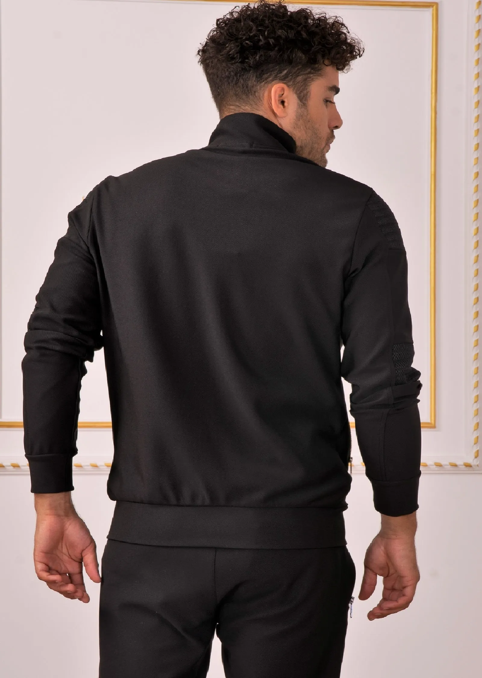 Black Mesh Tech Hybrid Jacket