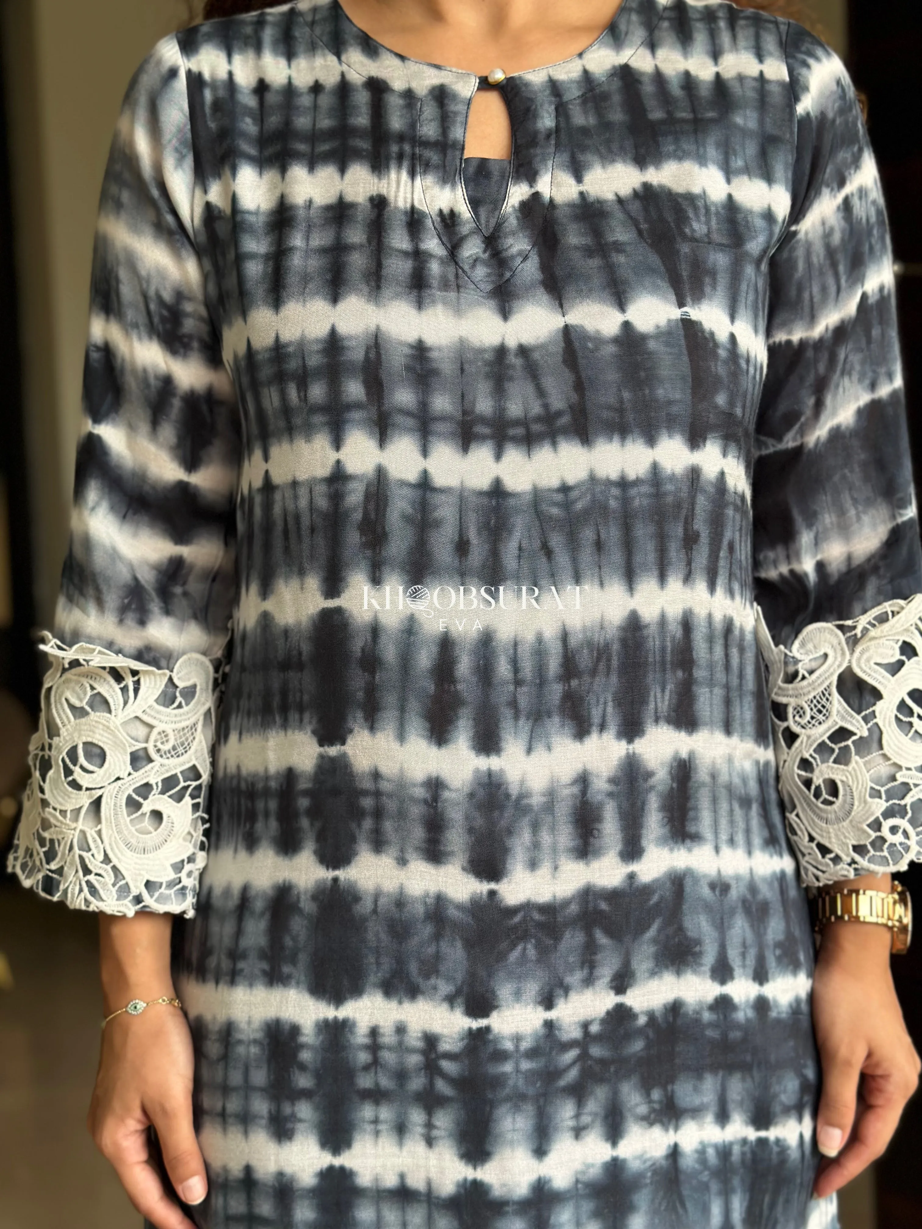 Black Tie Dye Shibori Kurta Sets