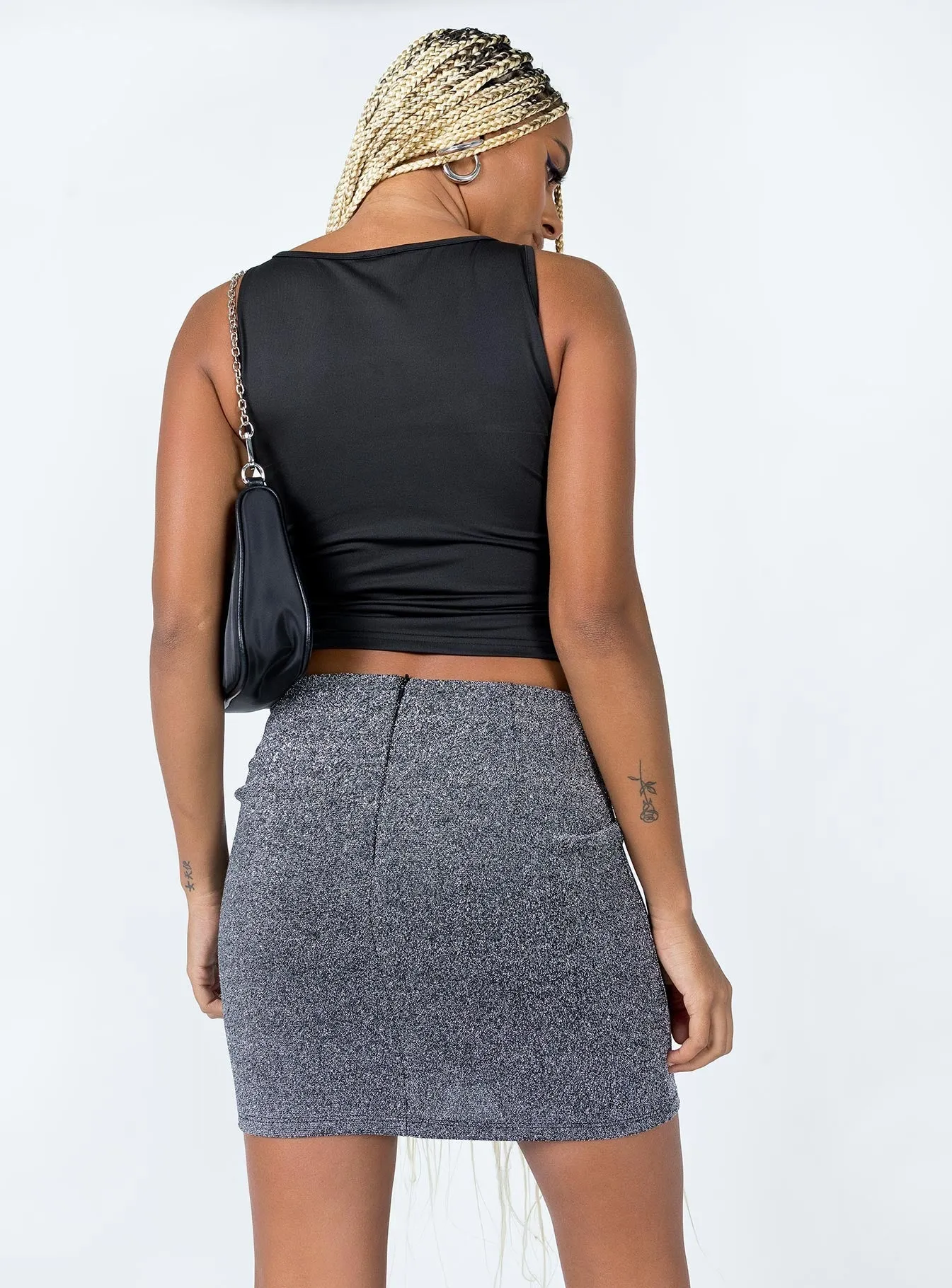 Bohdi Mini Skirt Silver