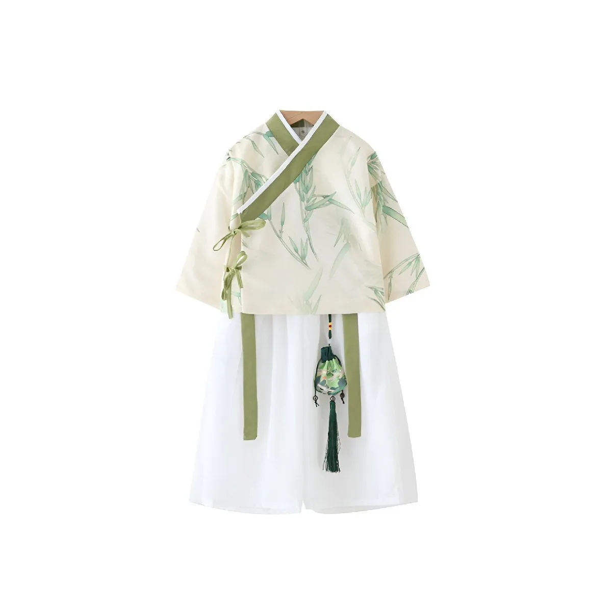 Boys' Two-Piece Bamboo Print Hanfu