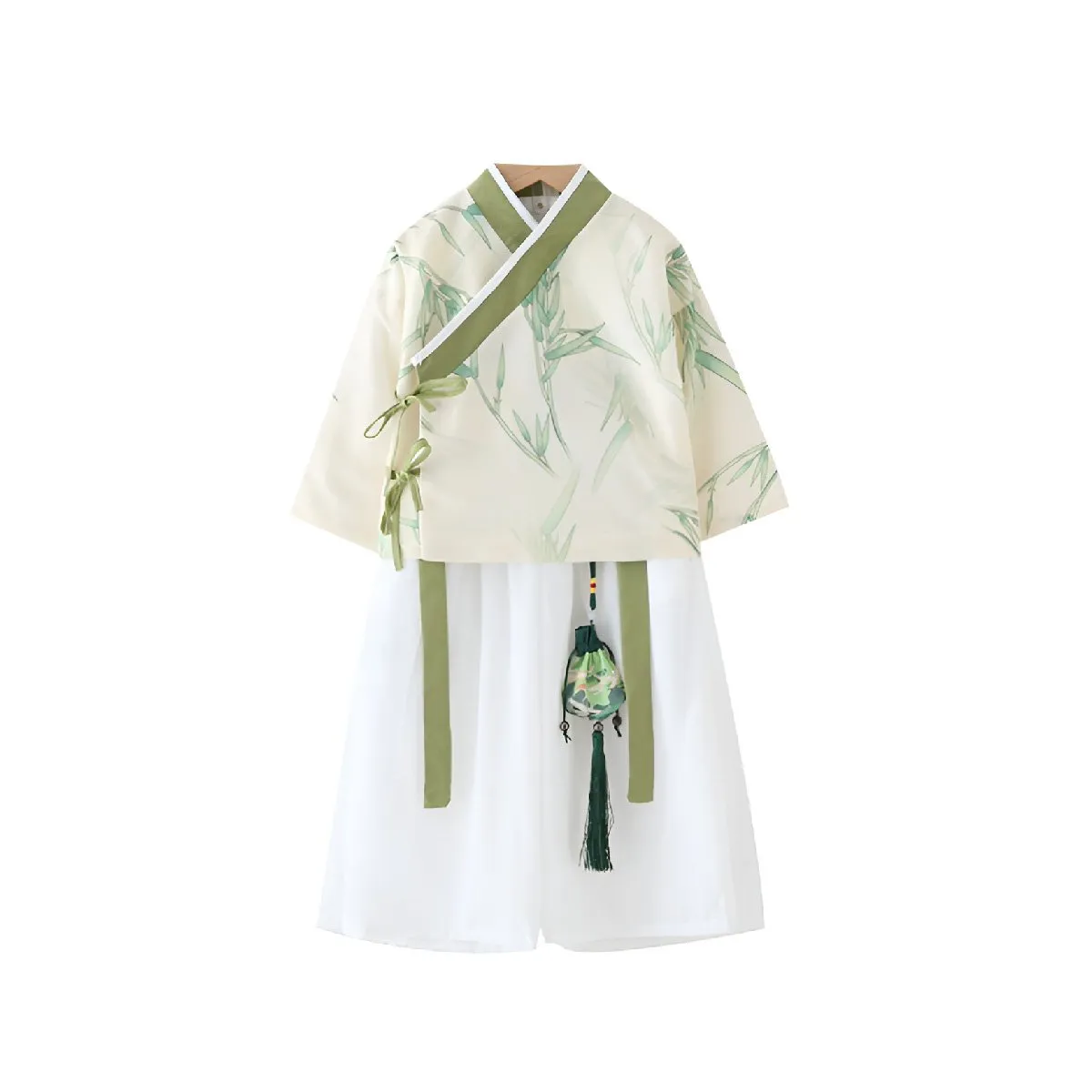 Boys' Two-Piece Bamboo Print Hanfu