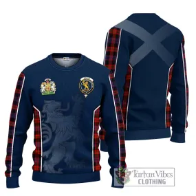 Broun Modern Tartan Ugly Sweater with Family Crest and Lion Rampant Vibes Sport Style