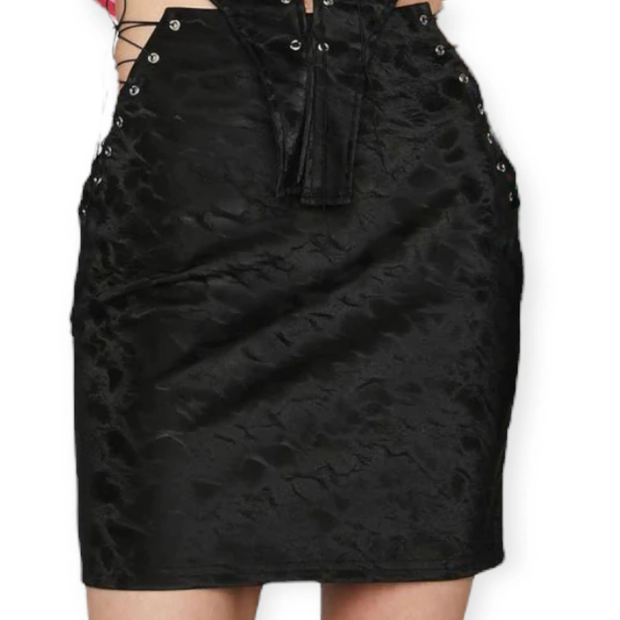 Captivating Black Suede Lace-Up Mini Skirt