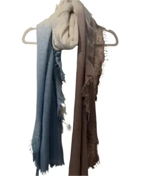 Cashmere Vertical Shading Scarf | Blue Tint