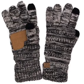 C.C G816 - Unisex Cable Knit Winter Warm Anti-Slip Three-Toned Touchscreen Texting Gloves