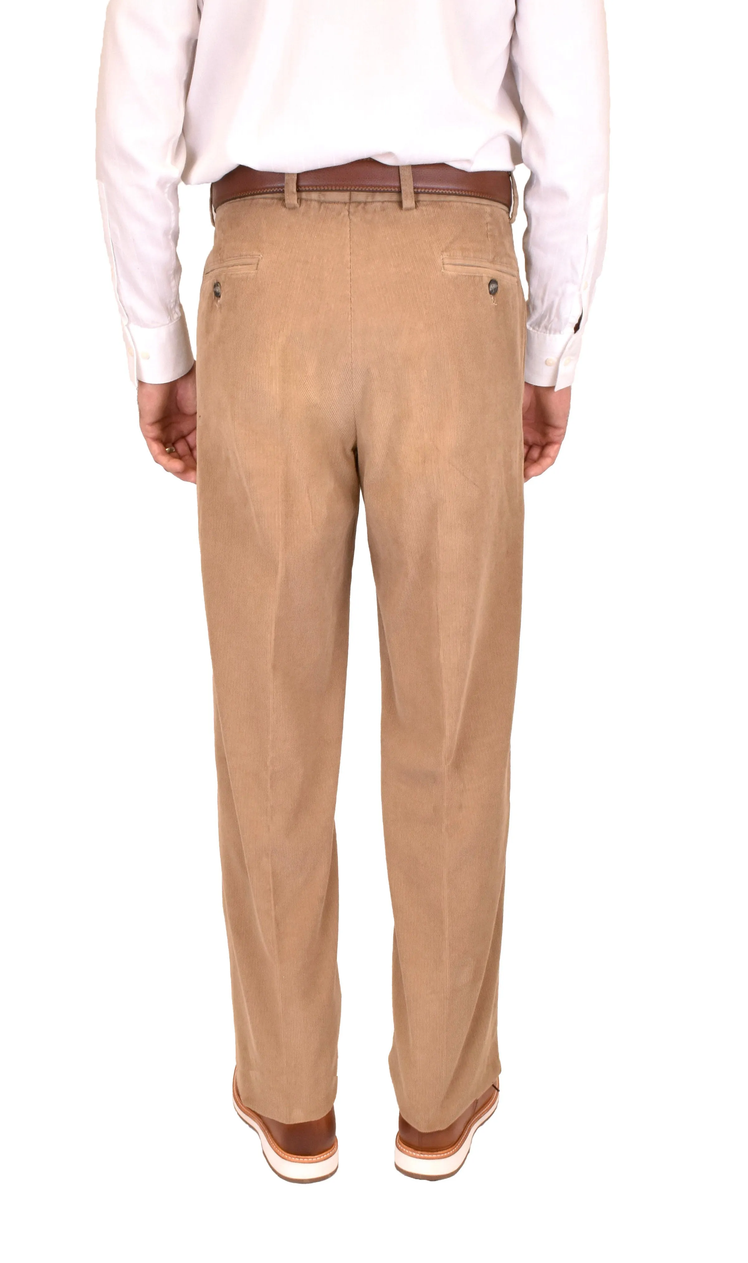 Charleston Khakis 12 Wale Corduroy, Tan<br>Flat Front<br>Regular Rise