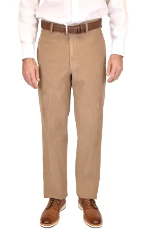 Charleston Khakis 12 Wale Corduroy, Tan<br>Flat Front<br>Regular Rise