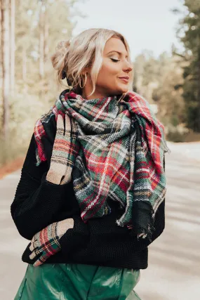 Chilly Situation Plaid Blanket Scarf