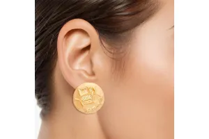 Clip Ons Organic Geo Domed Earrings for Women