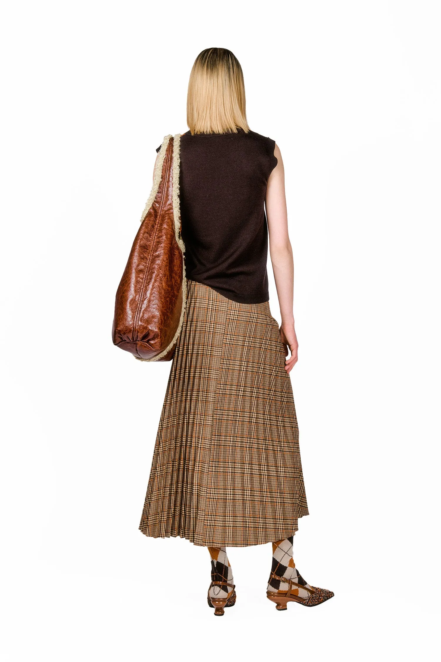 Cotswold Plaid Pleated Maxi Skirt