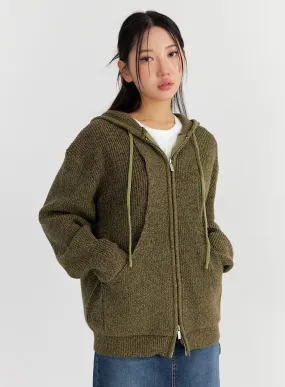 Cozy Knitted Hoodie Zip-Up CO327