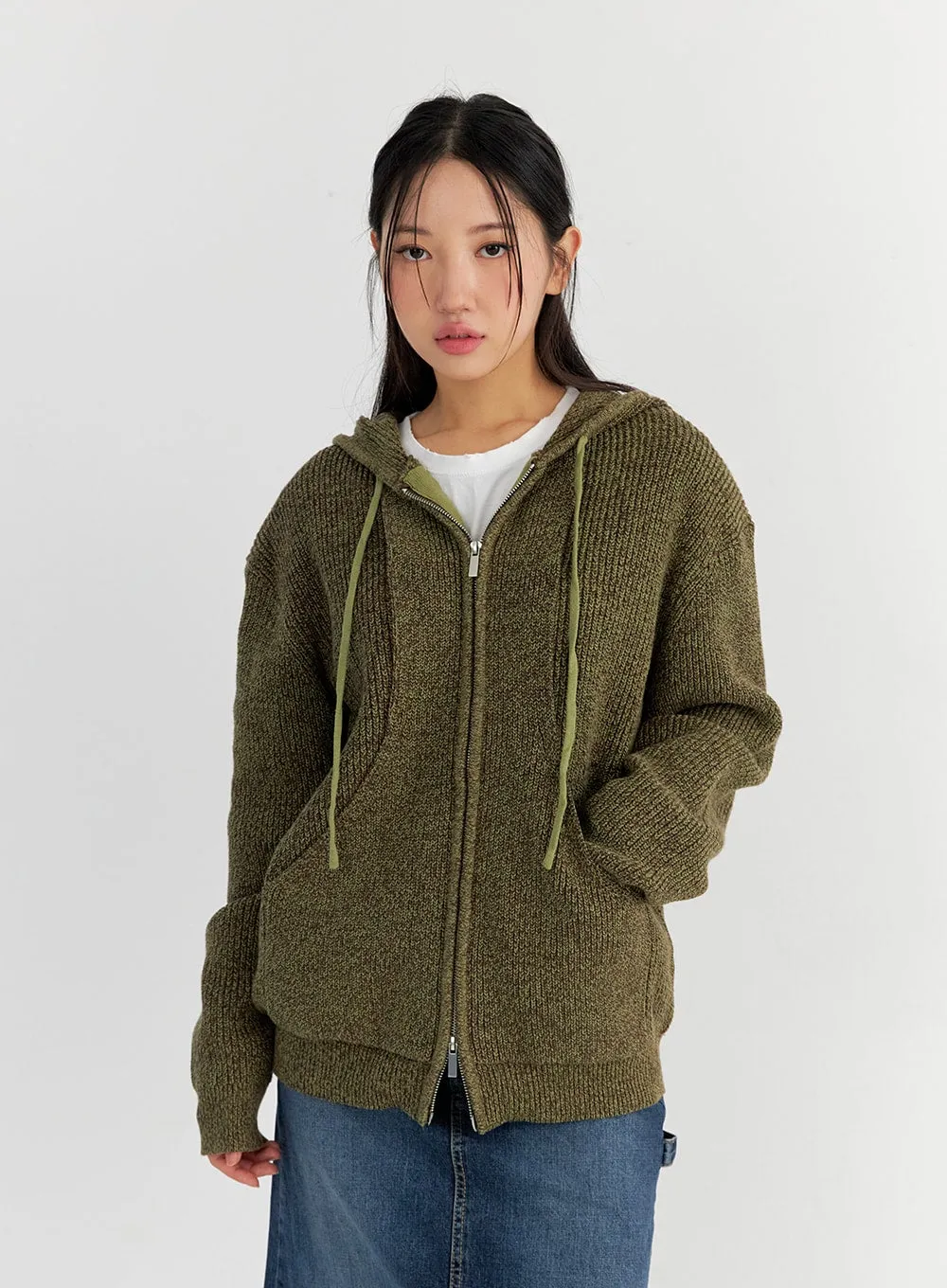 Cozy Knitted Hoodie Zip-Up CO327