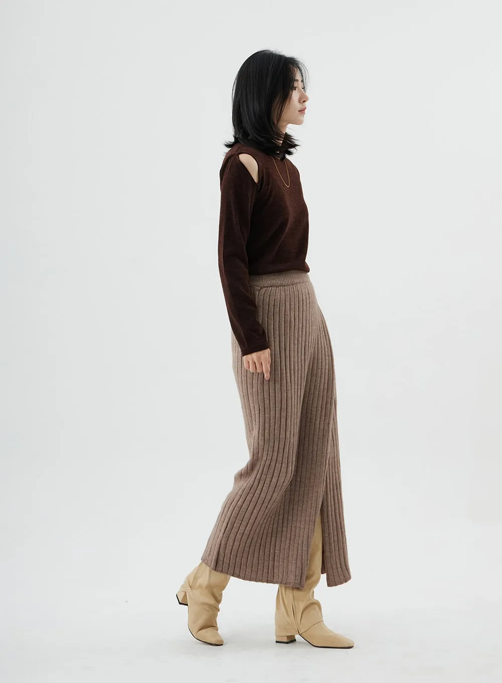 Cross Long Knit Skirt ON02