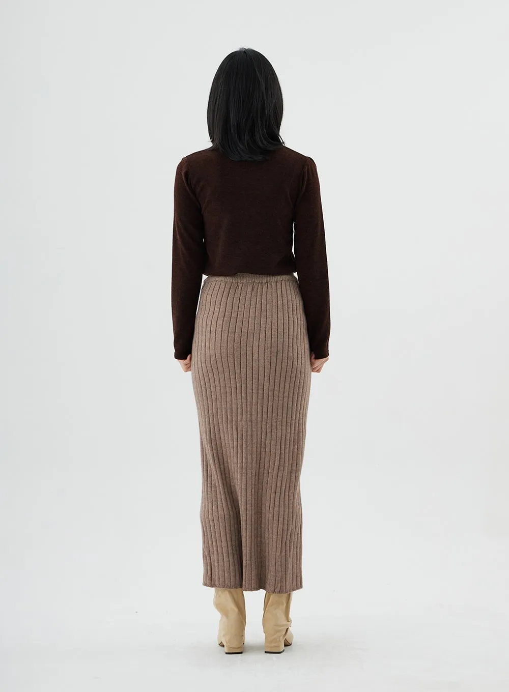 Cross Long Knit Skirt ON02