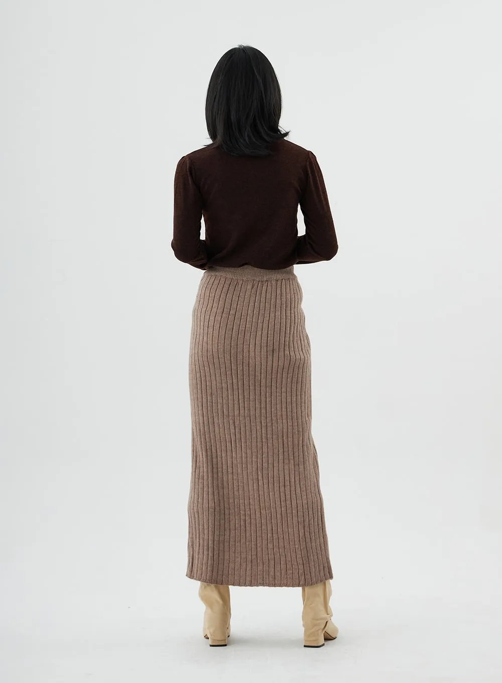 Cross Long Knit Skirt ON02