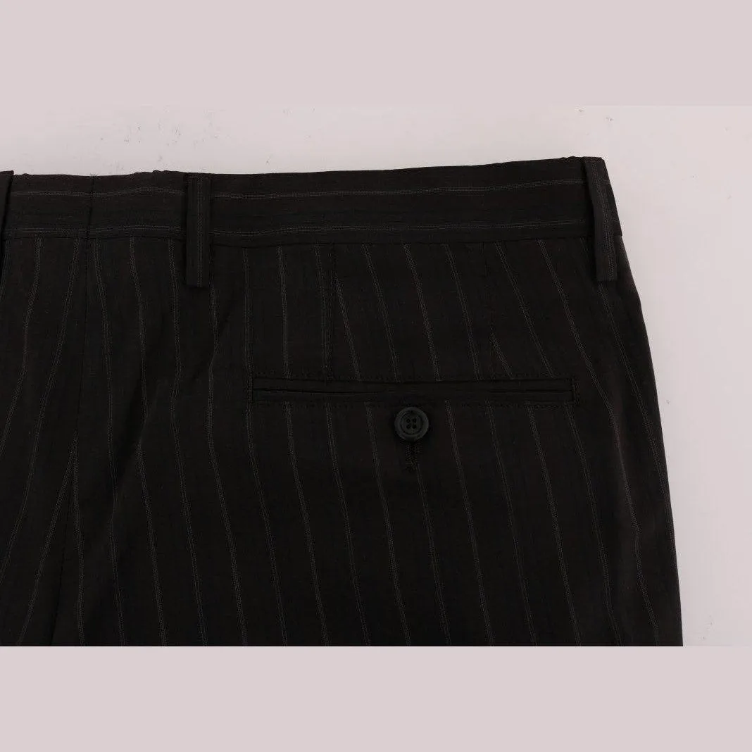 D&G Brown Striped Cotton Dress Pants