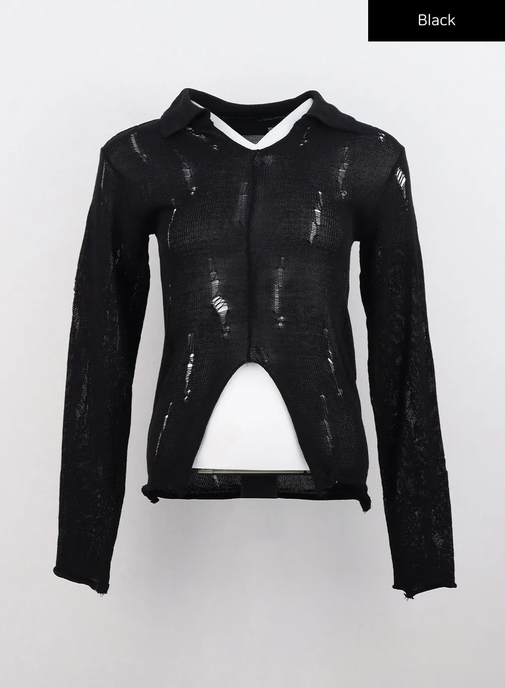 Destroyed Acrylic Collar Top CG331