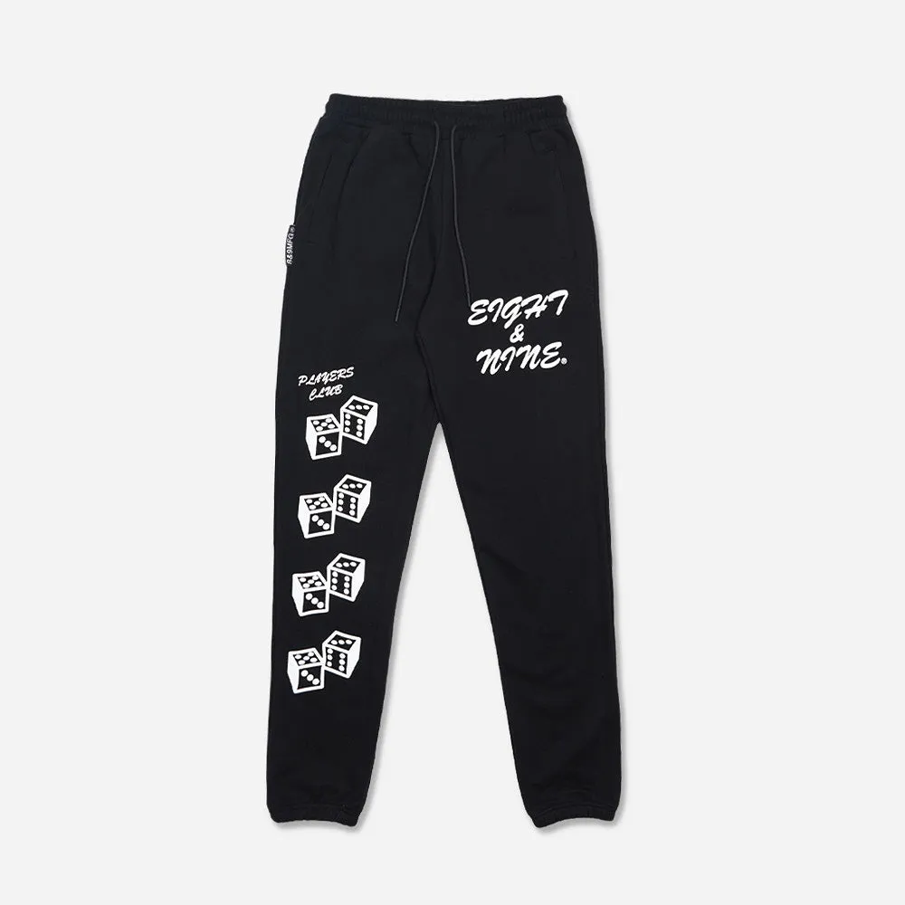 Dice Fleece Sweatpants Black