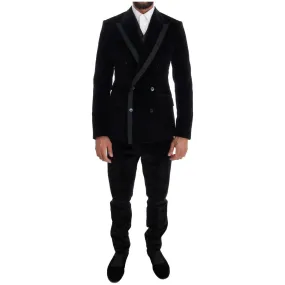 Dolce & Gabbana Elegant Black Slim Fit Three-Piece Suit