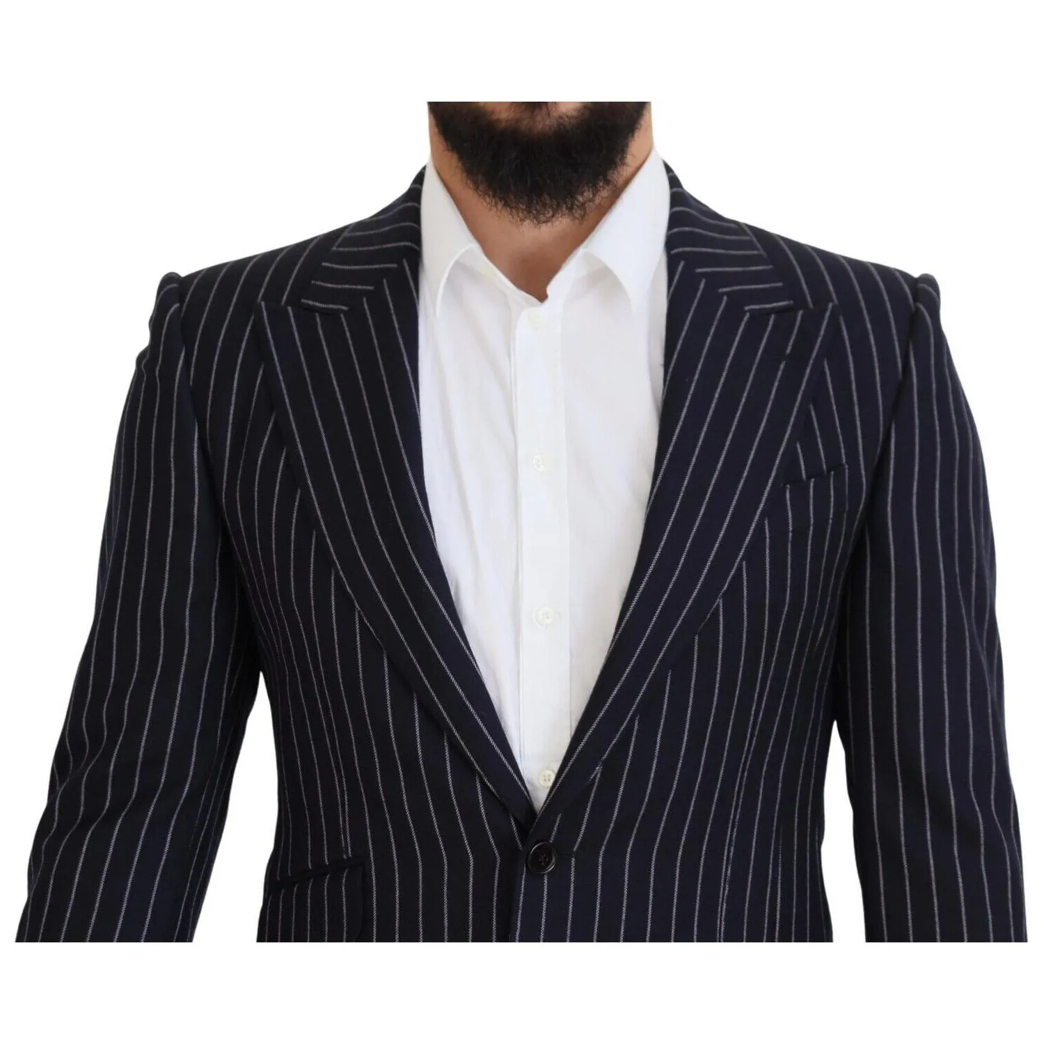 Dolce & Gabbana Elegant Navy Slim Fit Wool Blazer