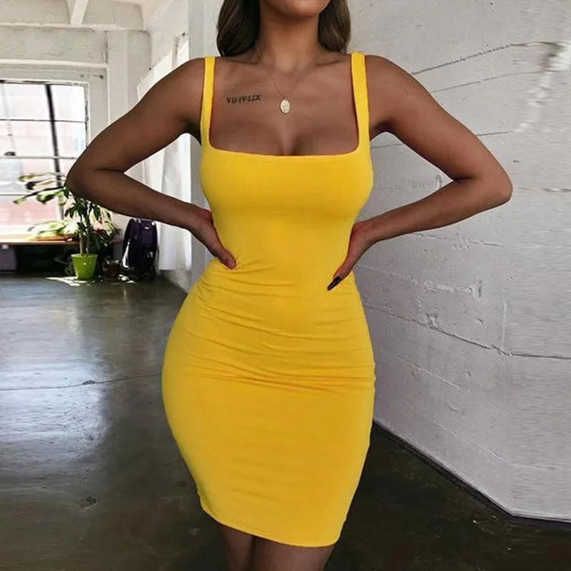 Dunnmall Feel the Sunshine Bodycon Mini Dress