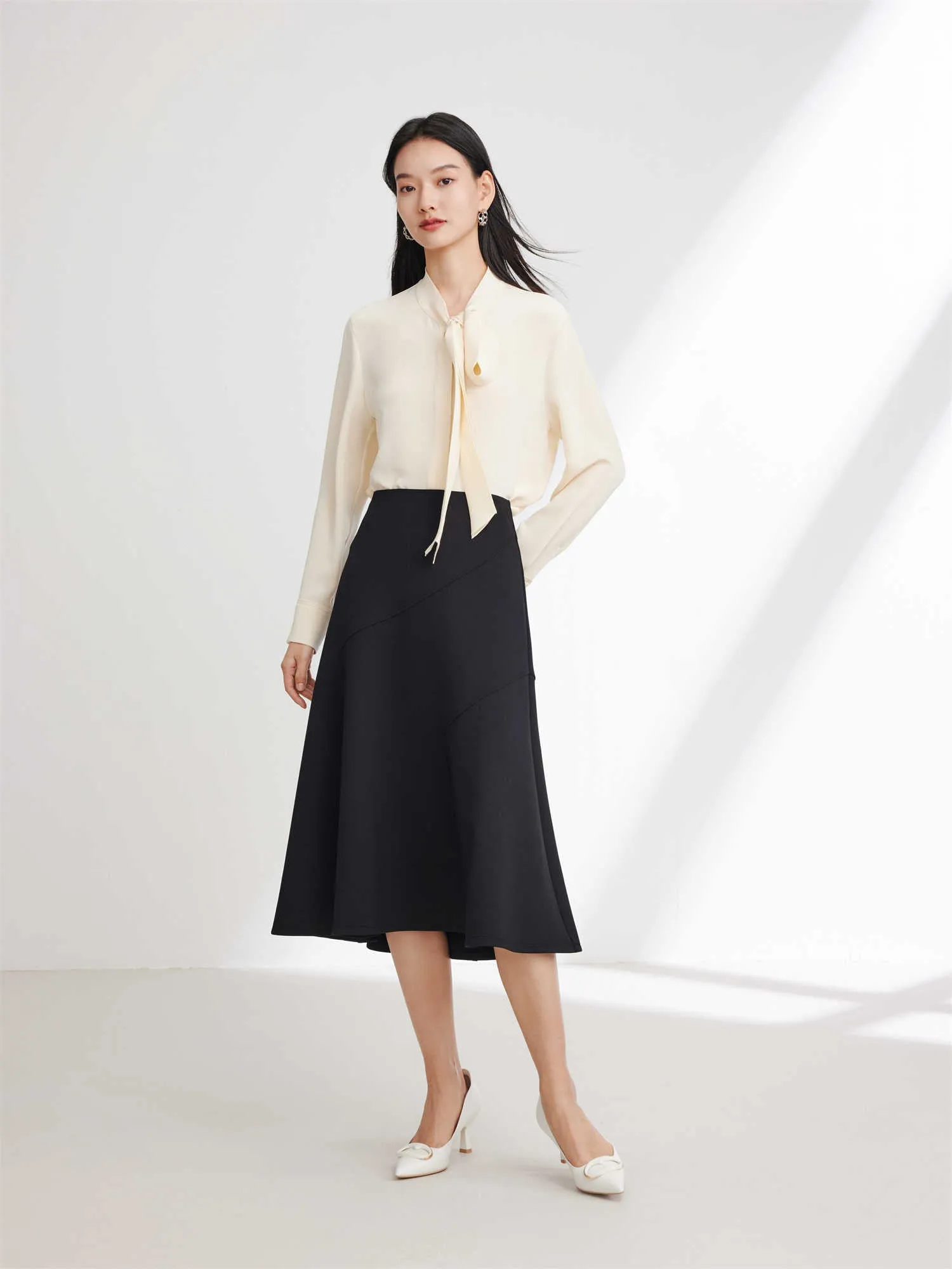 EP YAYING Triacetate A-shape Skirt