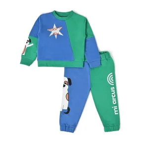 Farm Friends Blue Color Block Sweatshirt & Pajama Set