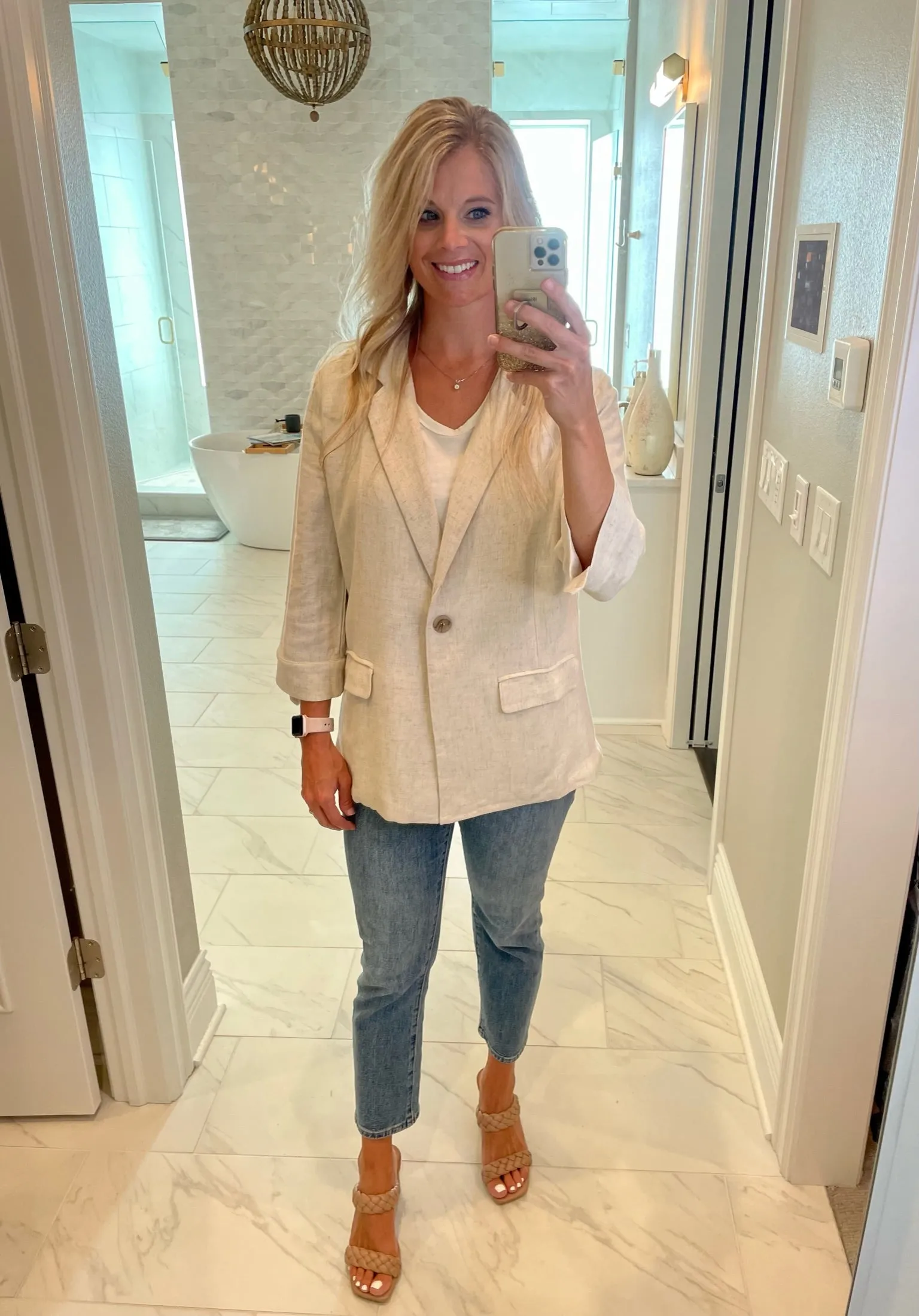 First Directions Linen Boyfriend Fit Blazer - Multiple Options