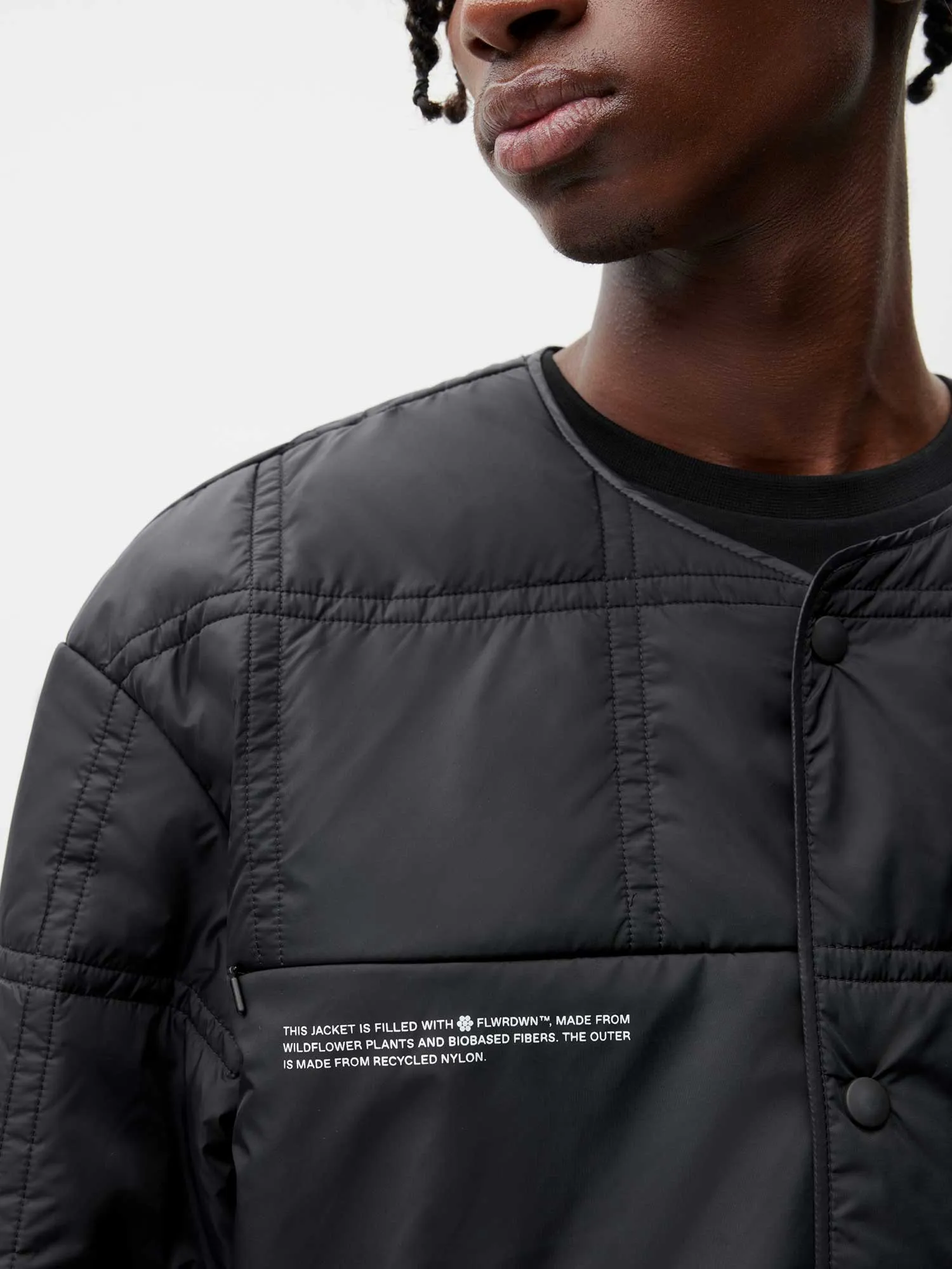 FLWRDWN™ Quilted Collarless Jacket—black