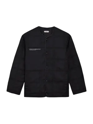 FLWRDWN™ Quilted Collarless Jacket—black