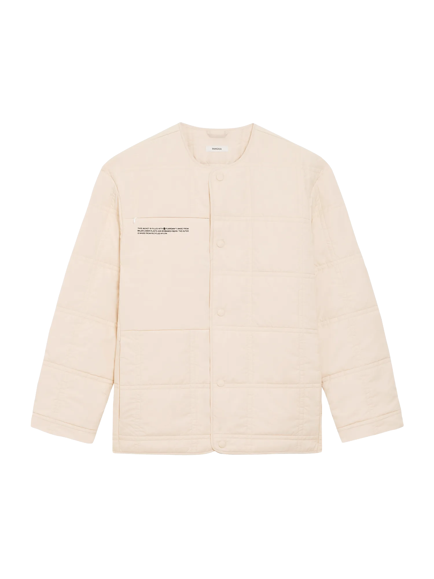 FLWRDWN™ Quilted Collarless Jacket—sand