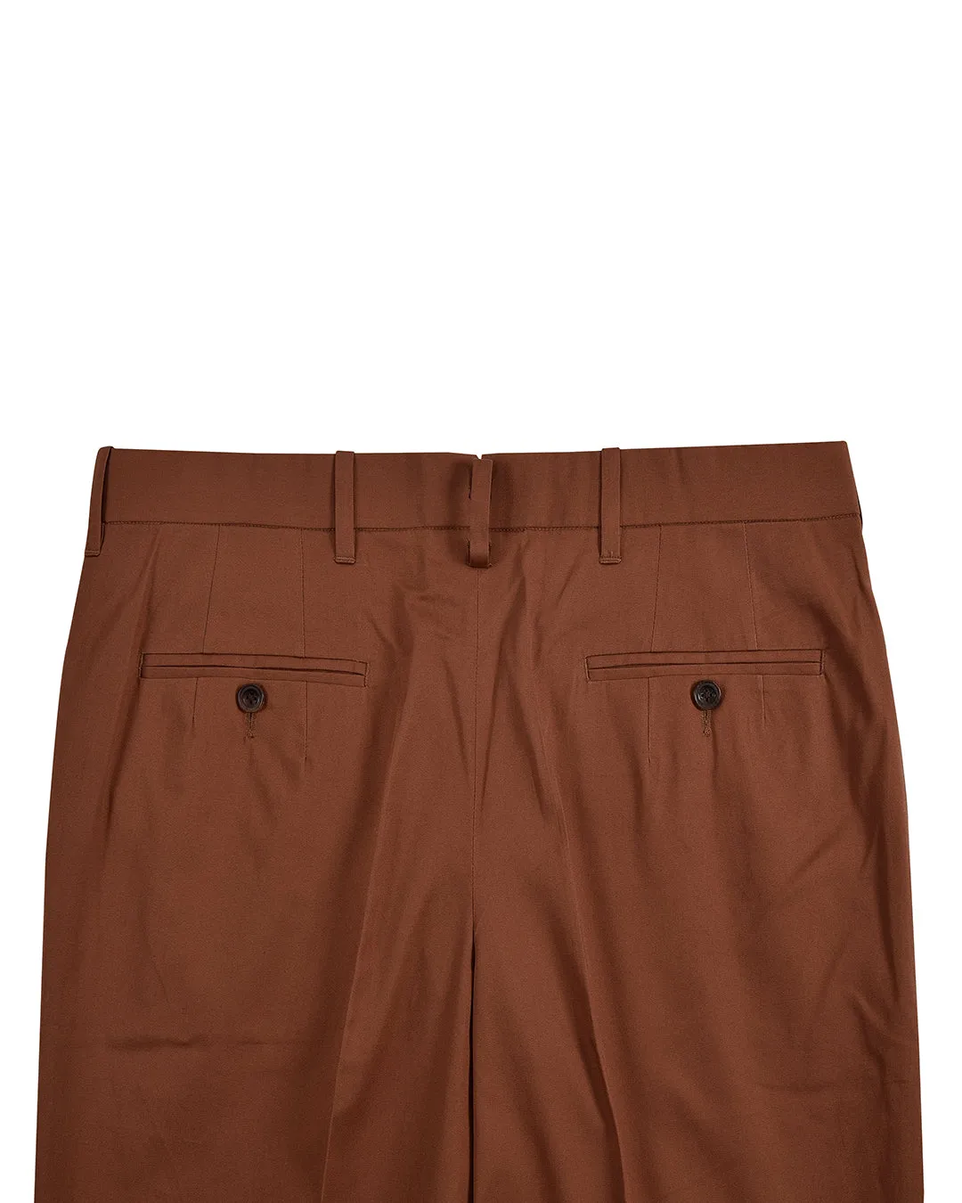 Fresco: Soft Brick Brown Stretch Twill Dress Pant