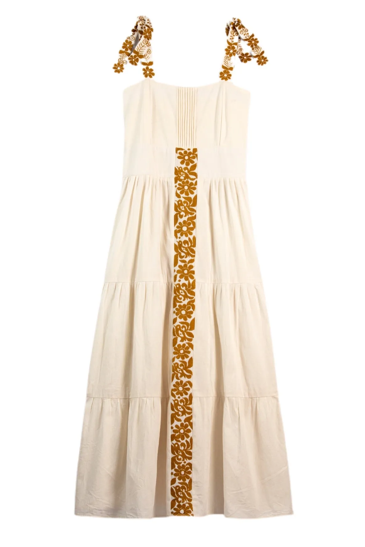 Gardenia Collection Embroidered Raya Maxi Dress - Goldenrod