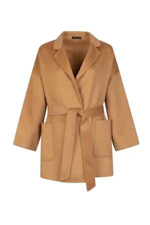 GDS Noelle Merino Wrap Short Coat | Camel