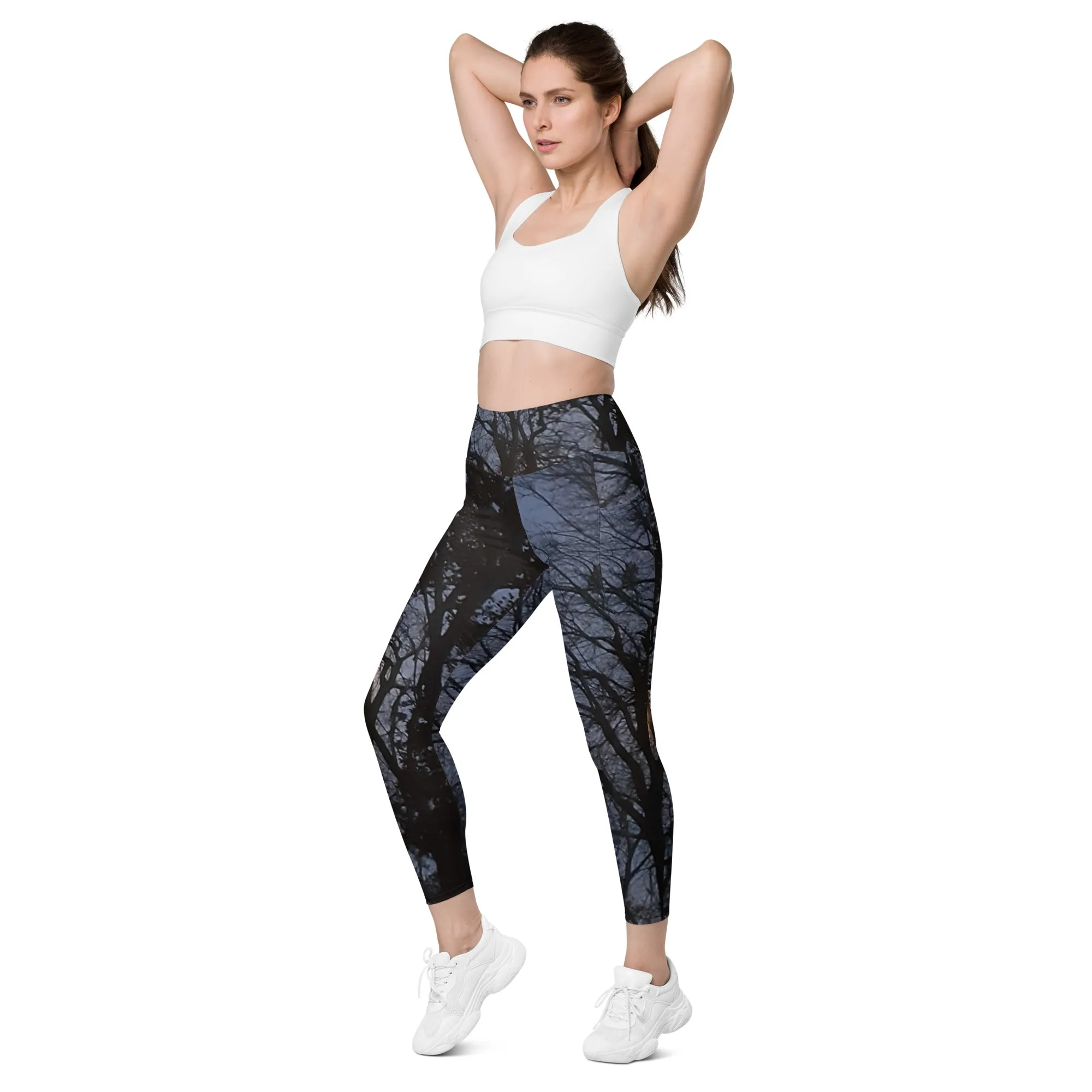 GG - Women's Leggings with pockets - Trees & Moon